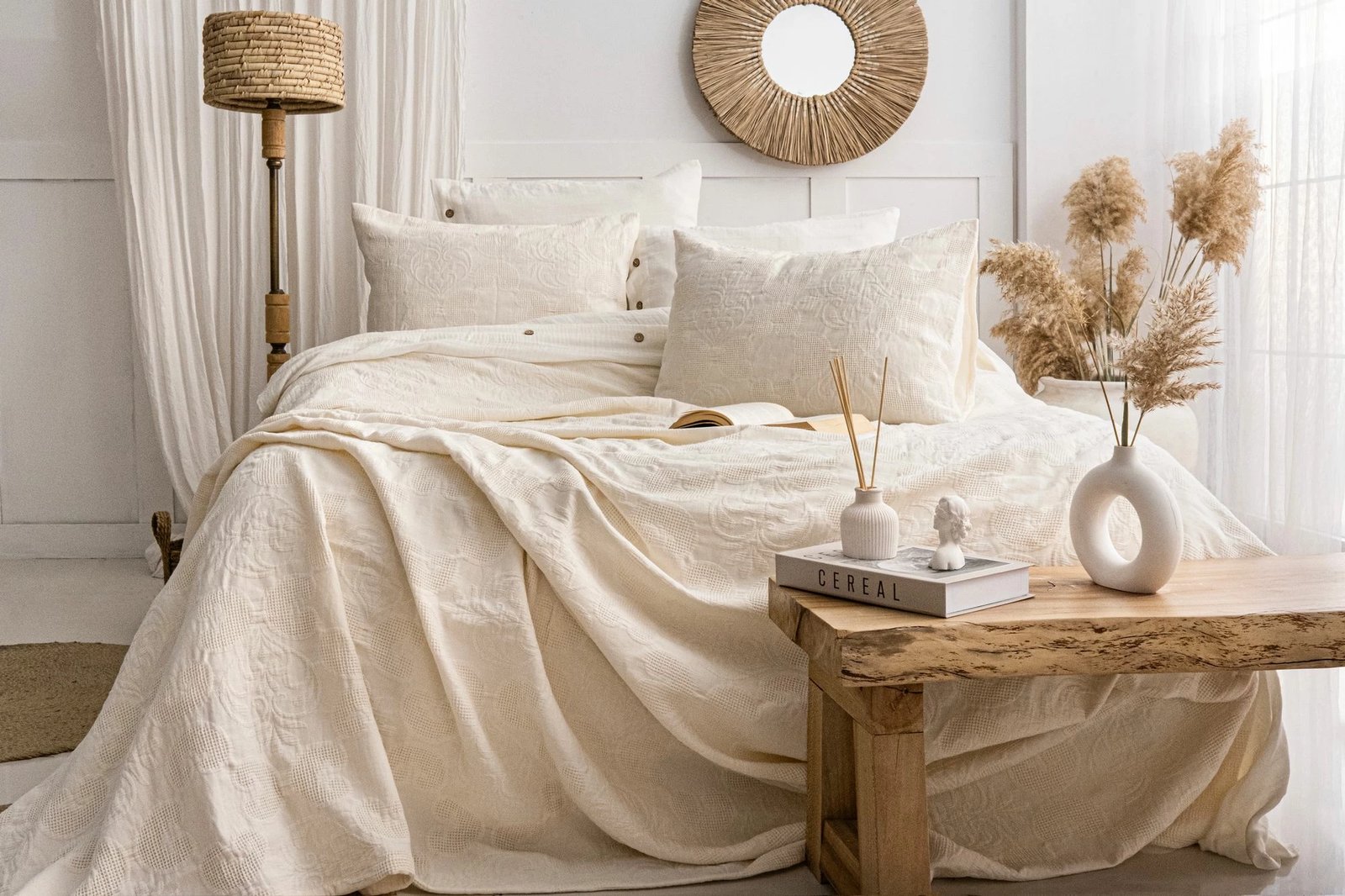 Set mbulesë krevati dopio, Italo, krem