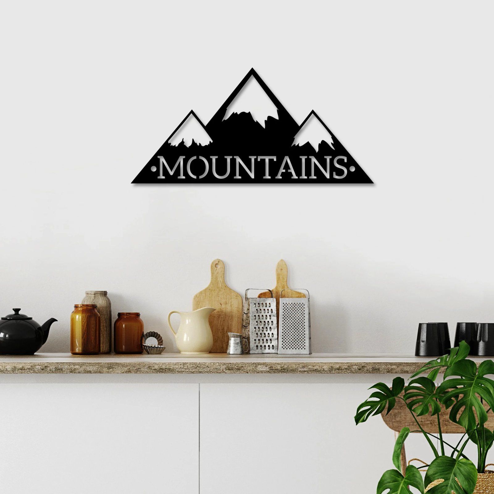 Aksesor dekorativ metalik për mur, Wallity, male