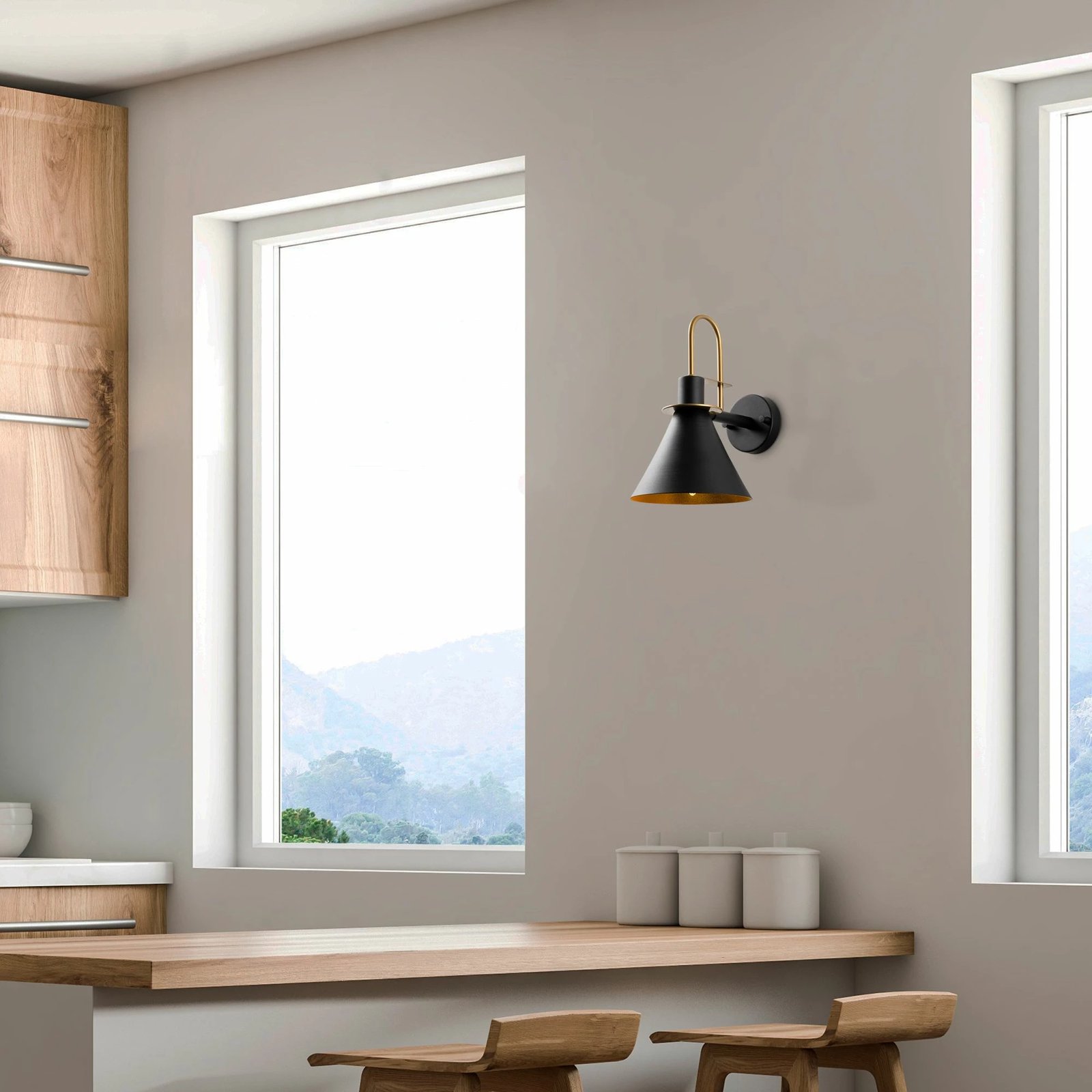 Llambë muri Opviq, Arco - 15040, ngjyrë e zezë