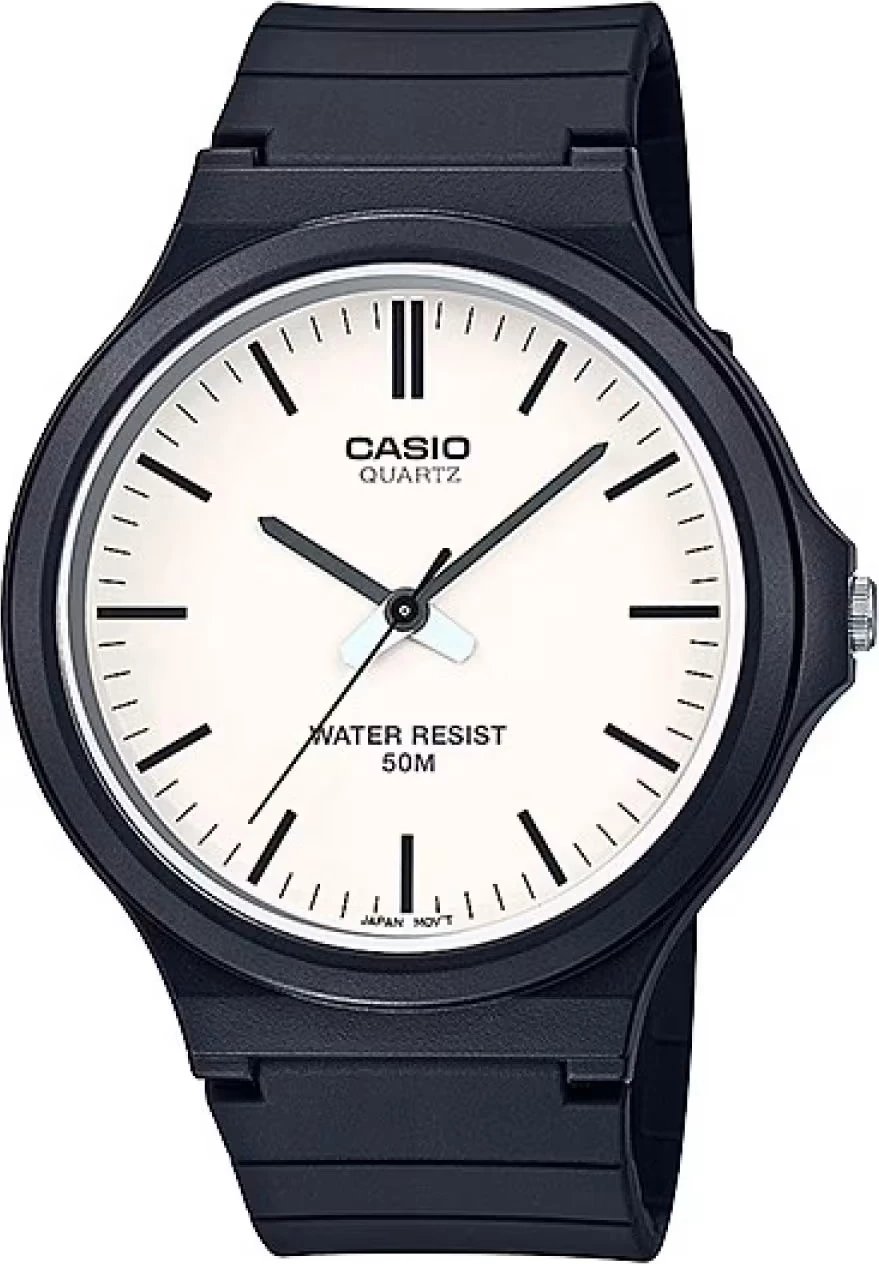 Orë dore Casio SIMPLE INDEX për meshkuj, e bardhë