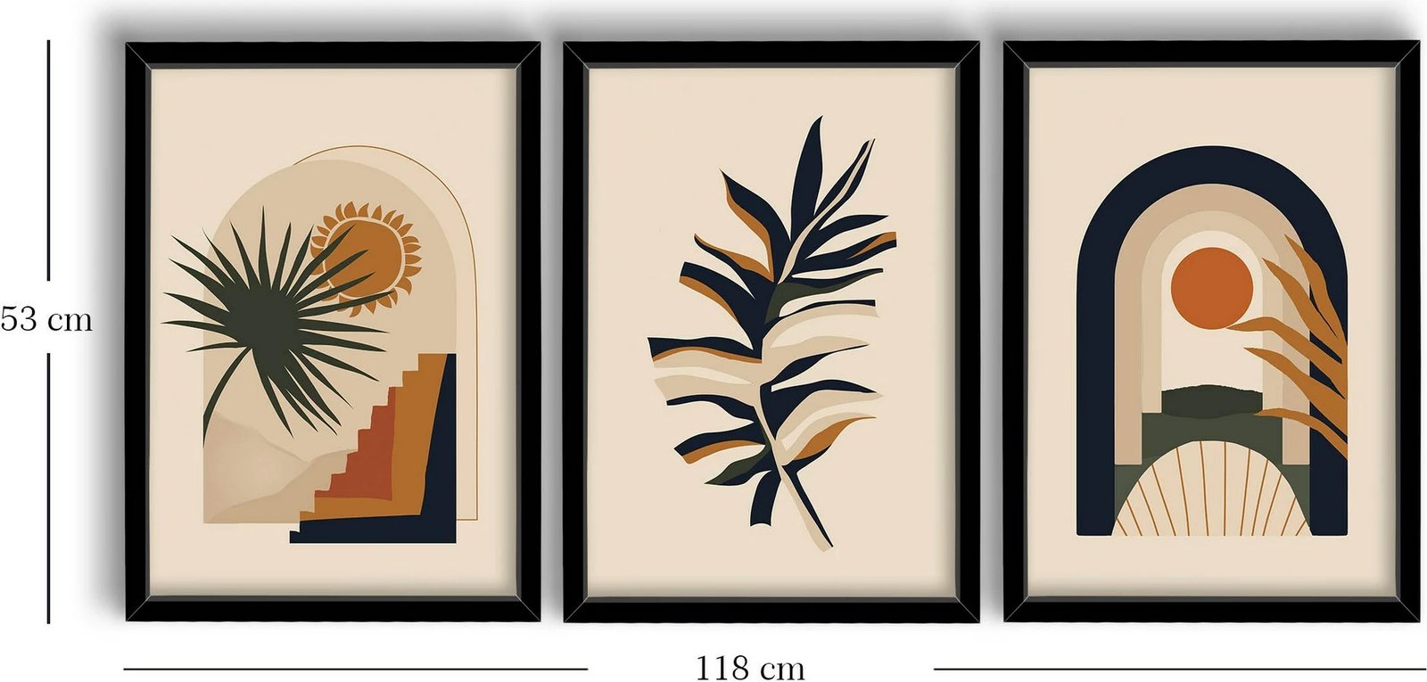 Pikturë dekorative me kornizë MDF (3 pjesë), Wallity, 3P3853NISCT-003