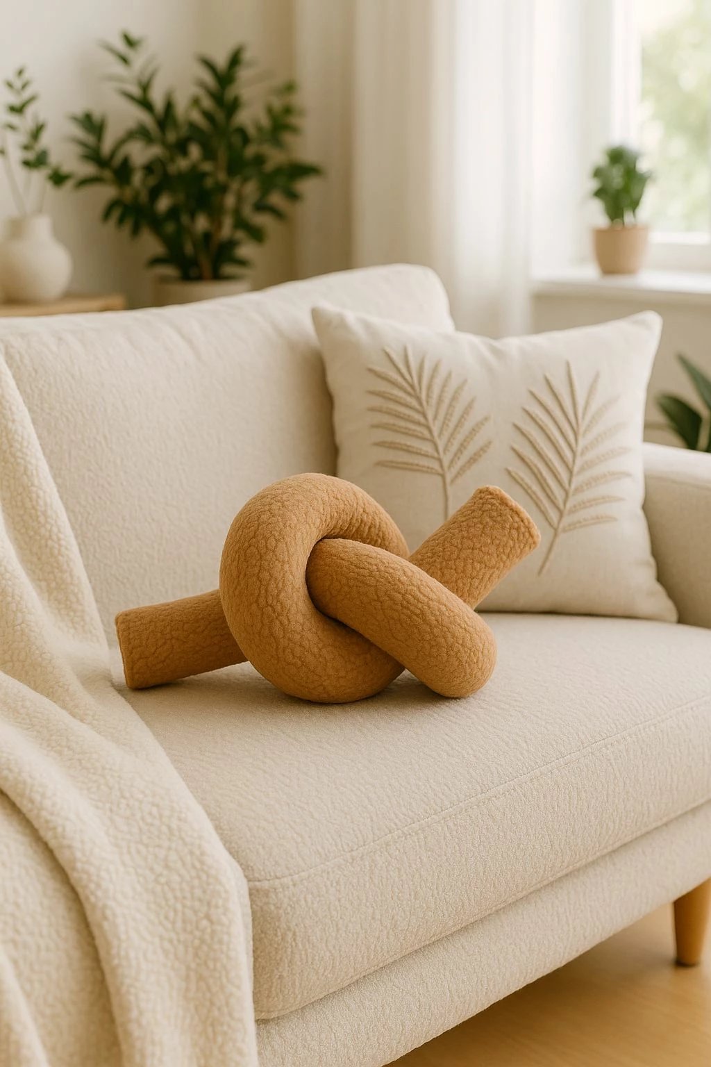 Jastëk dekorativ, ngjyrë kafe, Evila Originals, Ask Dugum, 44x22x18cm