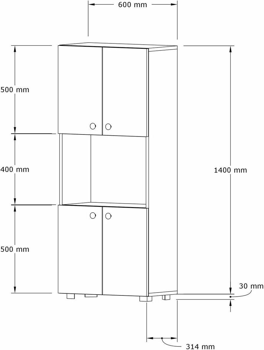 Dollap kuzhine Hanah Home, Efe, ngjyrë arre