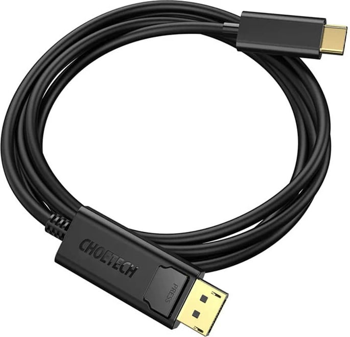 Kabllo video Choetech XCP-1801BK USB-C në DisplayPort, 1.8m, 4K, e zezë