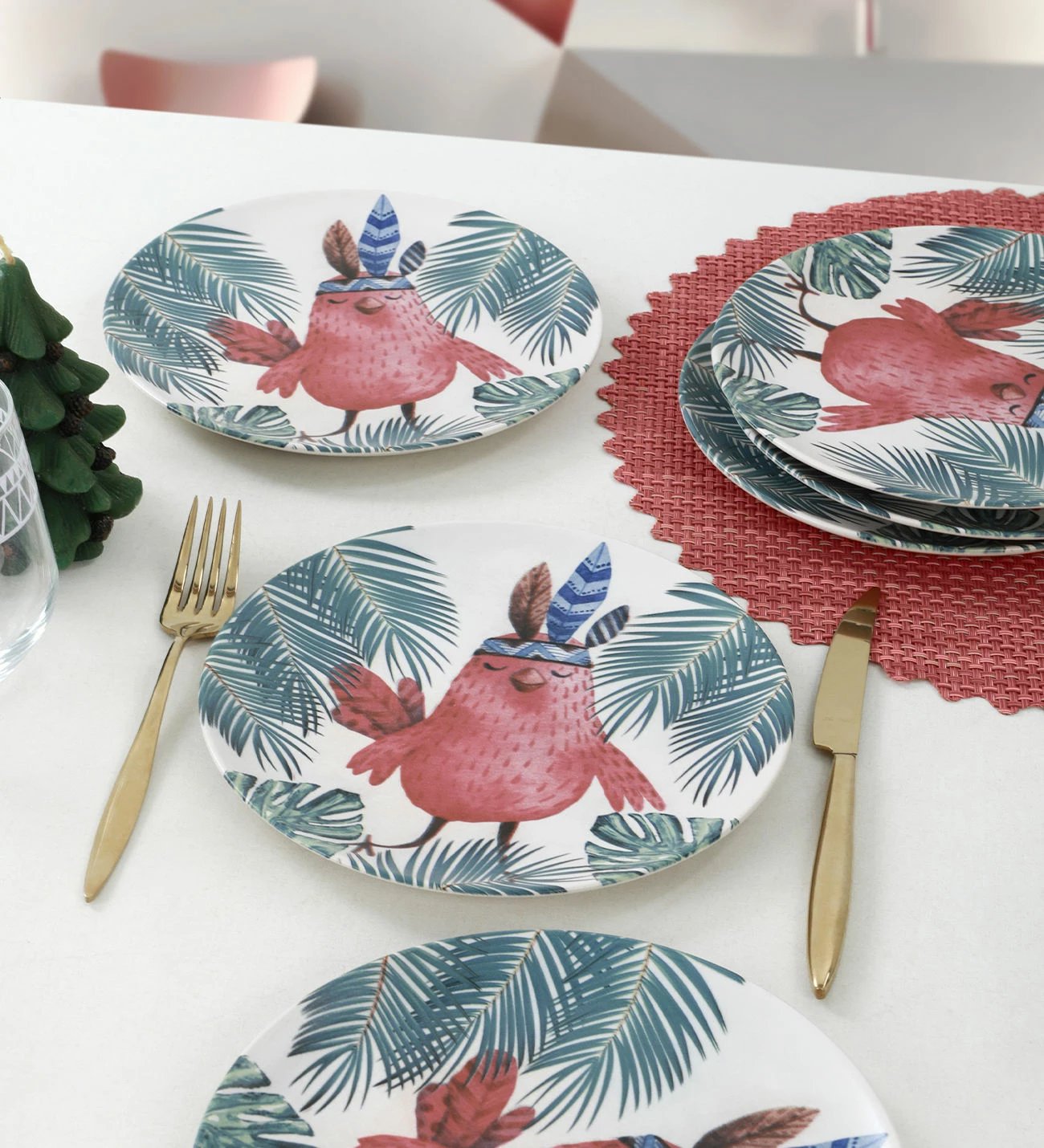 Set pjatash ëmbëlsirash qeramike, shumëngjyrëshe, 6 copë, Hermia Concept, ST025006F021AD05J000ACO100