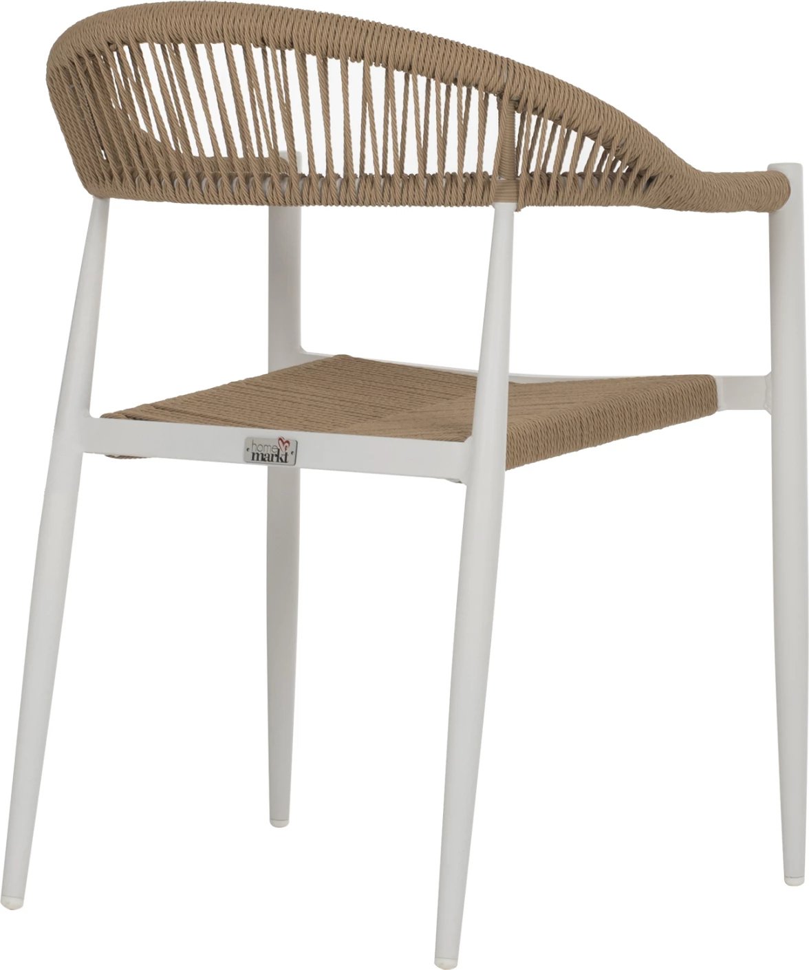 Karrige alumini, ngjyrë e bardhë me rattan bezhë, FH5854.01, 56x55.5x78H