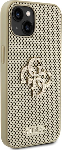 Mbështjellës Guess Perforated 4G Glitter për iPhone 15, ari Mbështjellës Guess Perforated 4G Glitter për iPhone 15, ari