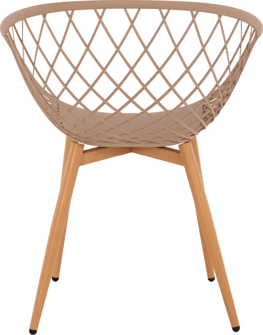 Karrige me krahë ARIADNE FH8001.13, ngjyrë kapuçino, këmbë metali, ngjyrë druri natyral, 63x56x80H cm, set prej 4 copash