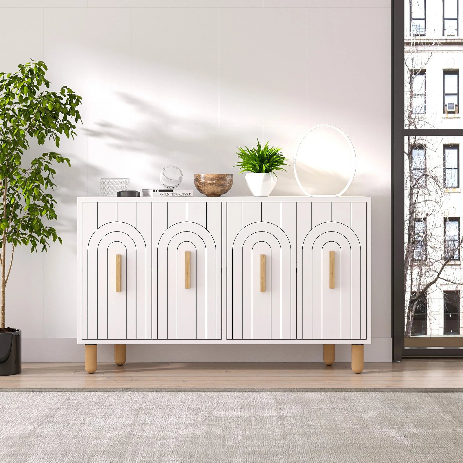 Konsolë Skye Decor, e bardhë, Tiger