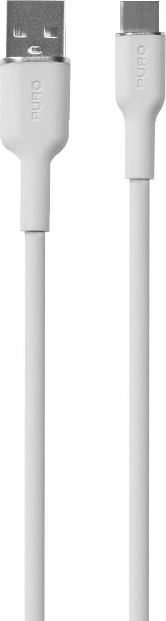 Kabllo USB-A në USB-C Puro Soft 1.5m, e bardhë Kabllo USB-A në USB-C Puro Soft 1.5m, e bardhë