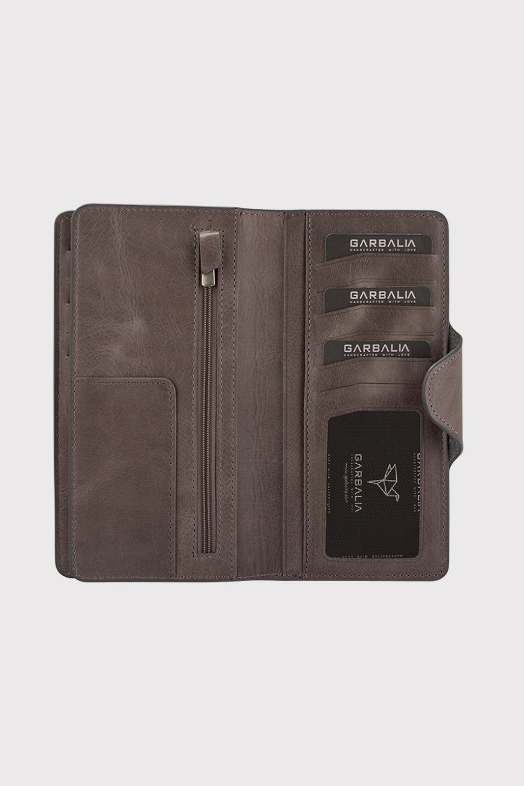 Portofol unisex, lëkurë natyrale, ngjyrë gri, Zoozie Bags, Axel