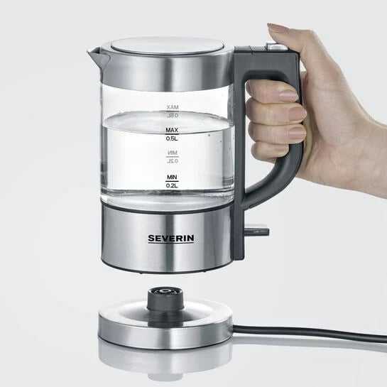 Ibrik elektrik Severin WK 3472, 0.5L, 1100W, Argjend