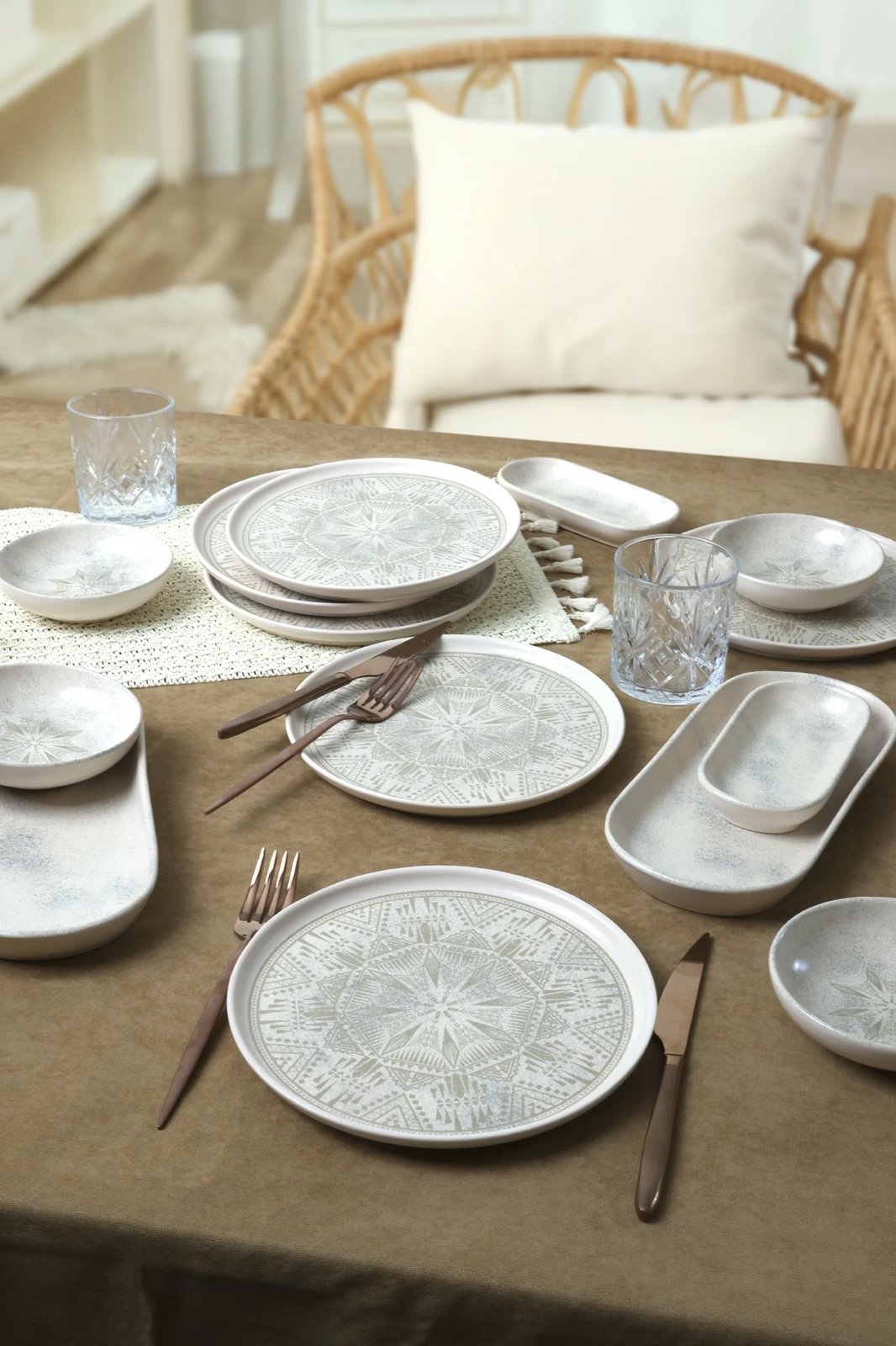 Set mëngjesi 14 pjesësh, Hermia Concept, X00019003, ngjyrë krem