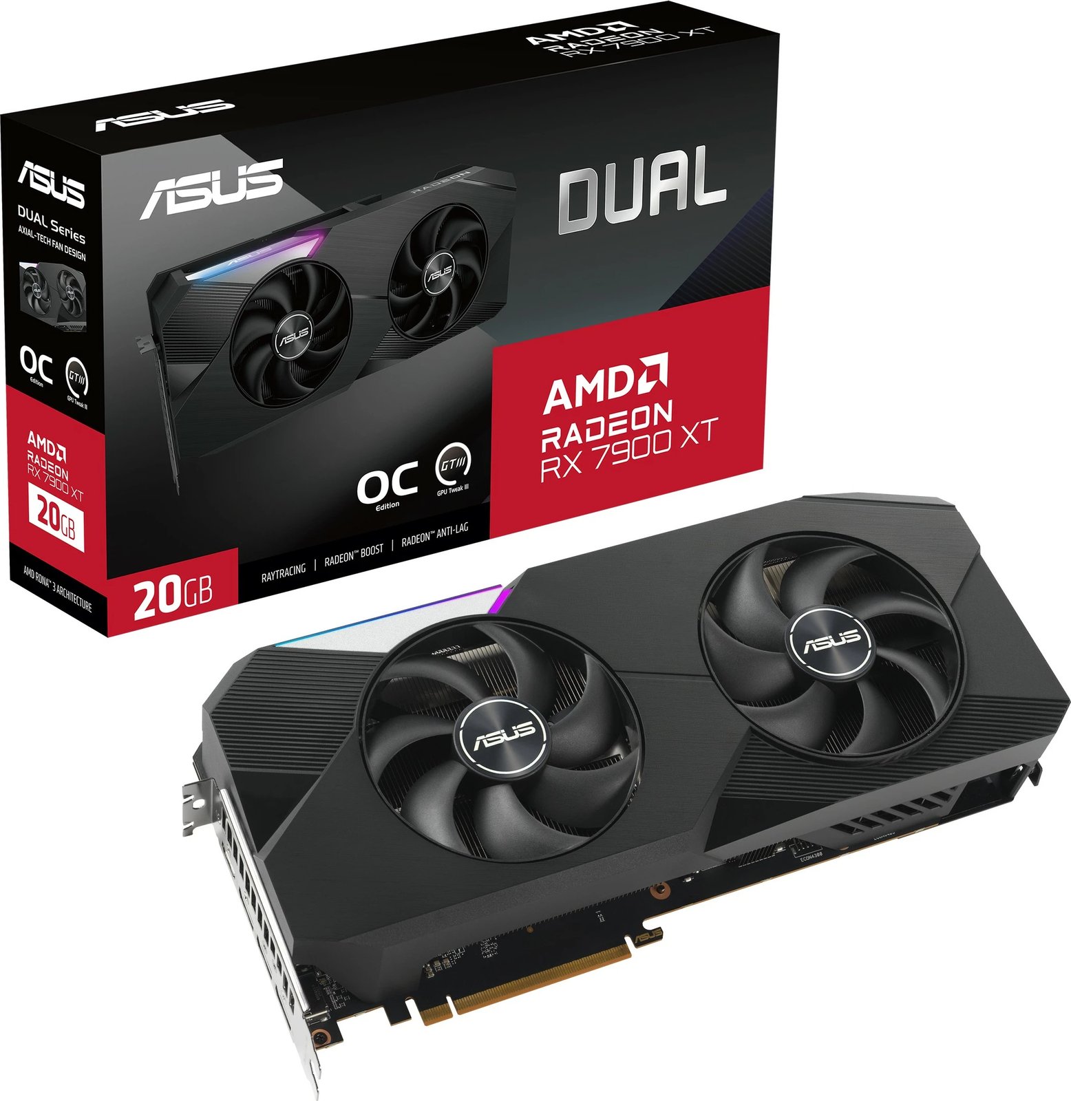 Kartelë grafike ASUS Dual Radeon RX 7900 XT OC Edition, 20 GB, GDDR6, PCI Express 4.0 Kartelë grafike ASUS Dual Radeon RX 7900 XT OC Edition, 20 GB, GDDR6, PCI Express 4.0