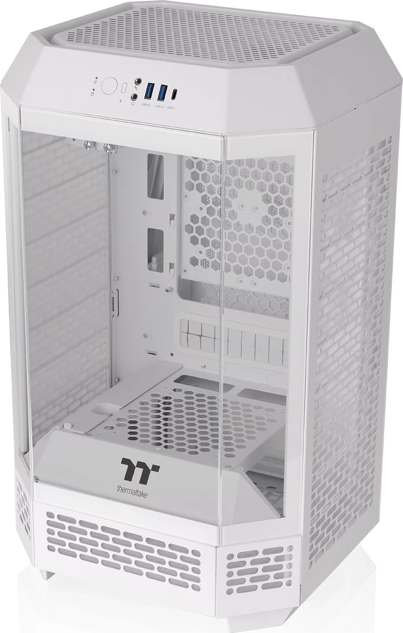 Kasë Thermaltake The Tower 250 Snow White, Mini Tower, me ekran LCD, e bardhë
