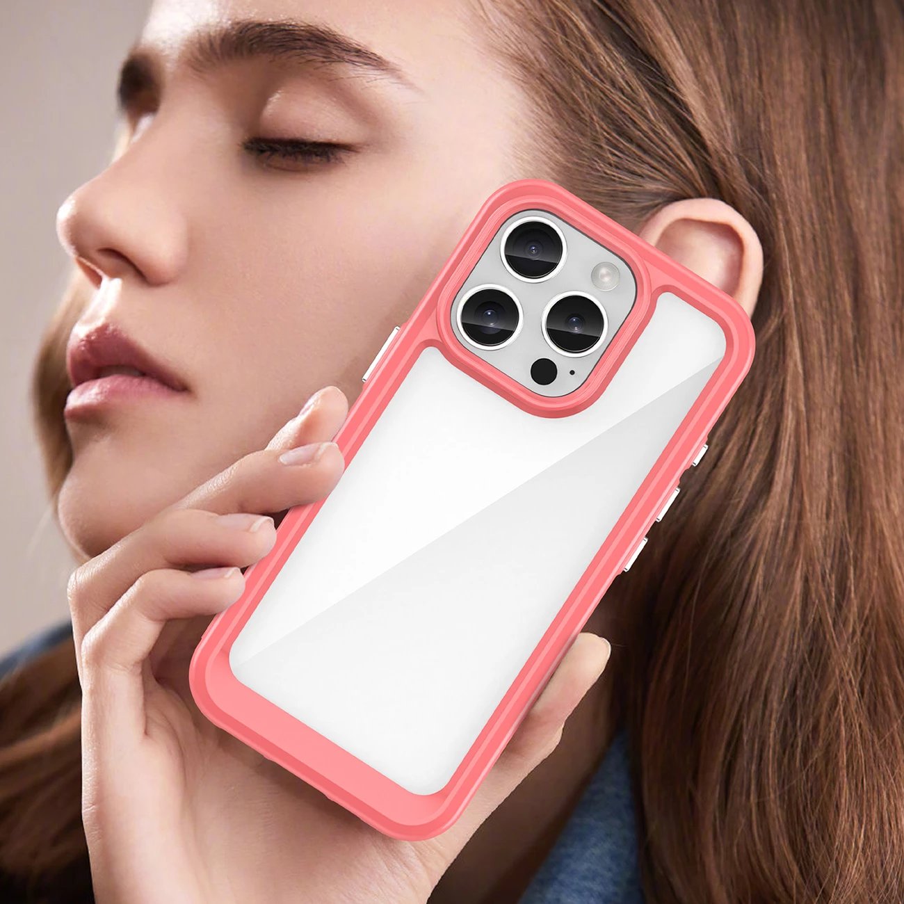 Mbështjellës Hurtel Outer Space Case për iPhone 16 Pro Max, TPU/PC, Kuqe