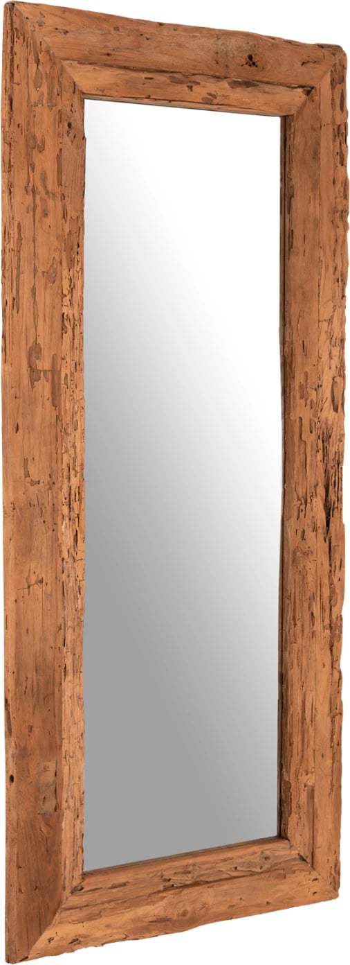 Pasqyrë muri, kornizë prej druri TEAK të ricikluar, natyrale, FH7942, 80x4x180cm