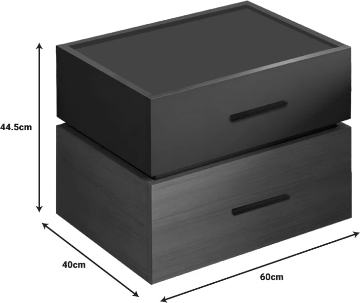 Komodinë anësore Sonlen mdf, ngjyrë sonoma-qymyr, 60x40x44.5cm