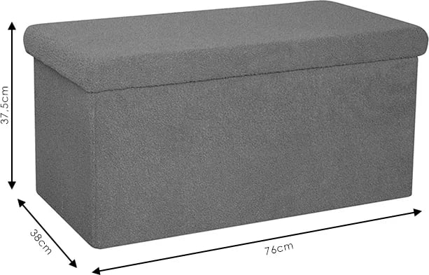 Stool-trunk Forward, stof bouclé anthracite, 76x38x38cm, set prej 4 copësh