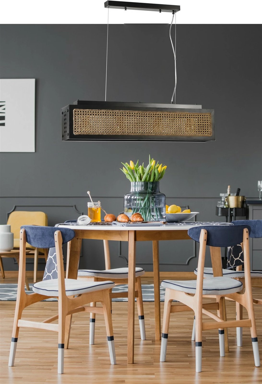 Llambë tavani Opviq, dru bredhi, kapele ratan, 8701-9