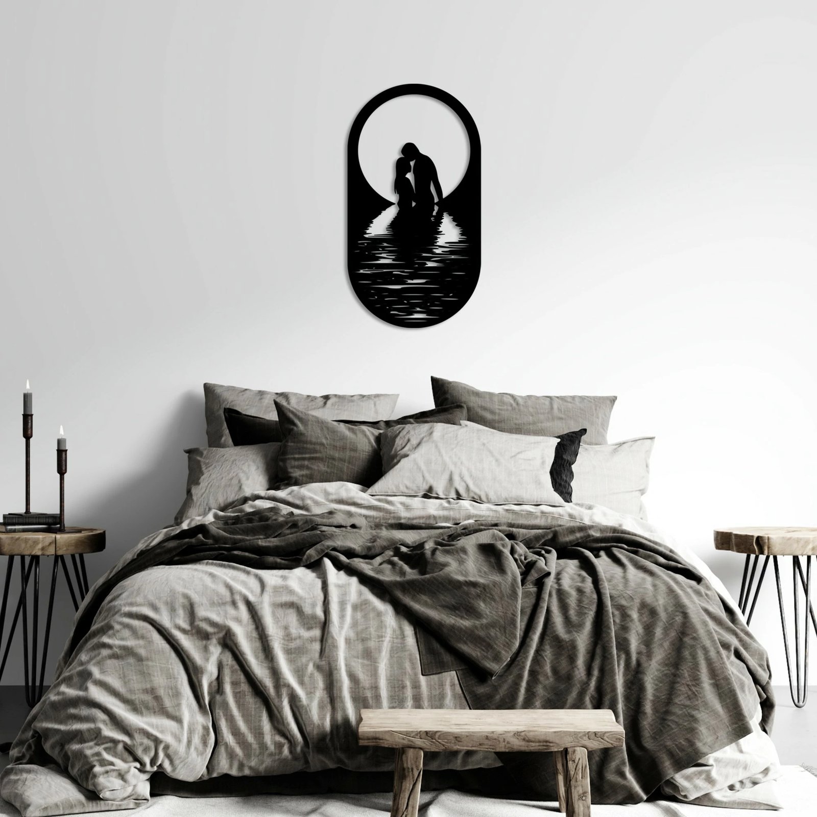 Aksesor dekorativ metalik për mur, Wallity, Romantik