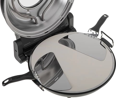 Furrë elektrike për pizza, Adler AD 6314, 1200W, gur qeramik, diametër pizza 12" (31.5 cm), timer 5–15 min, 5 nivele temperature, e zezë mat