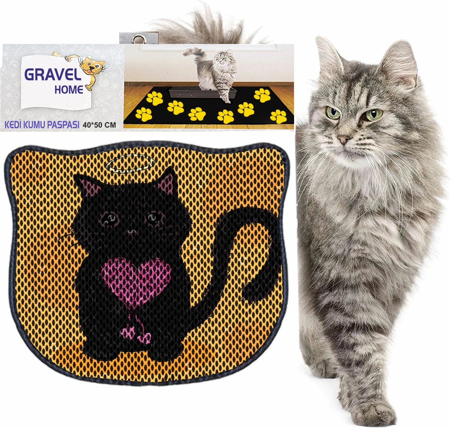 Tapet për rërë mace, shumëngjyrësh, Kdkafa0253