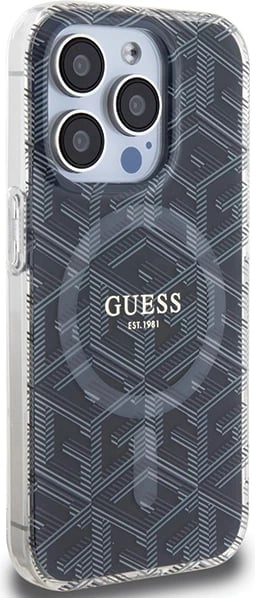 Mbështjellës Guess IML GCube MagSafe për iPhone 15 Pro Max, i zi Mbështjellës Guess IML GCube MagSafe për iPhone 15 Pro Max, i zi