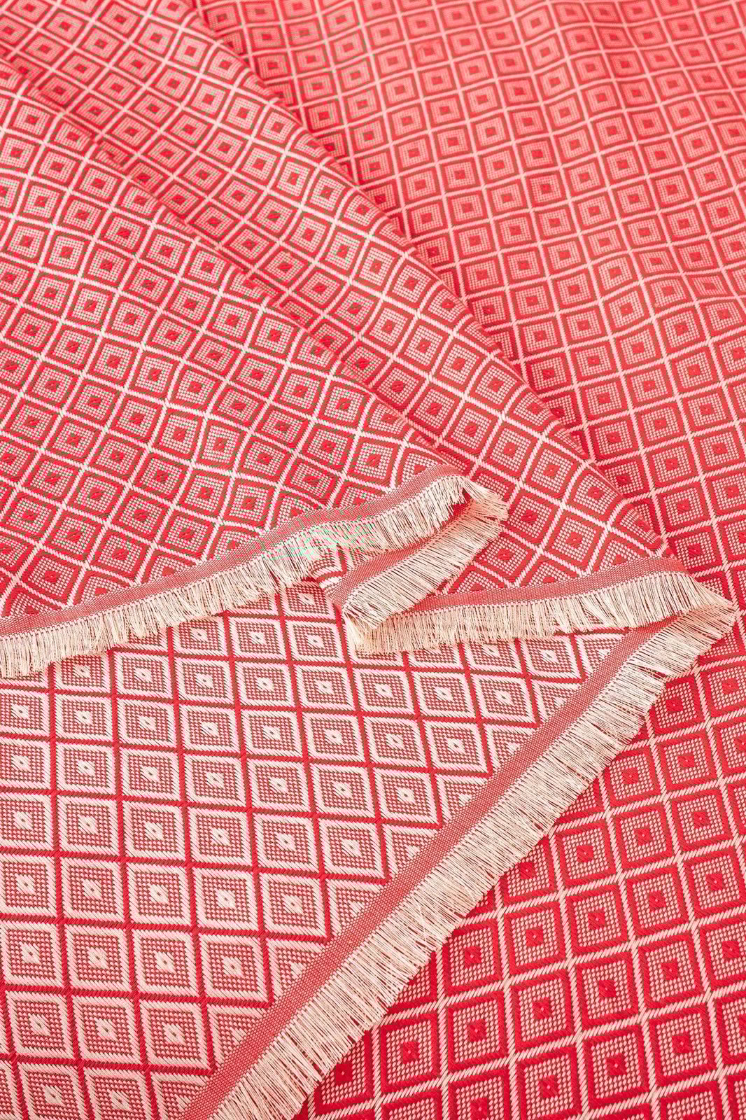 Batanije Double Pique, ngjyrë vermilion, Diamonds, 210x230cm