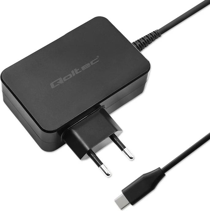 Karikues mur Qoltec GaN Power Pro 52388, 100W, 1x USB-C, 1.7m, Zi