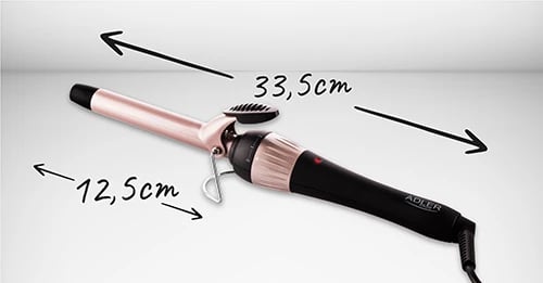 Figaro flokësh Adler AD 2116, 19mm, kontroll temperature 4 nivele 140-200°C, cilindër qeramik, rozë/zezë