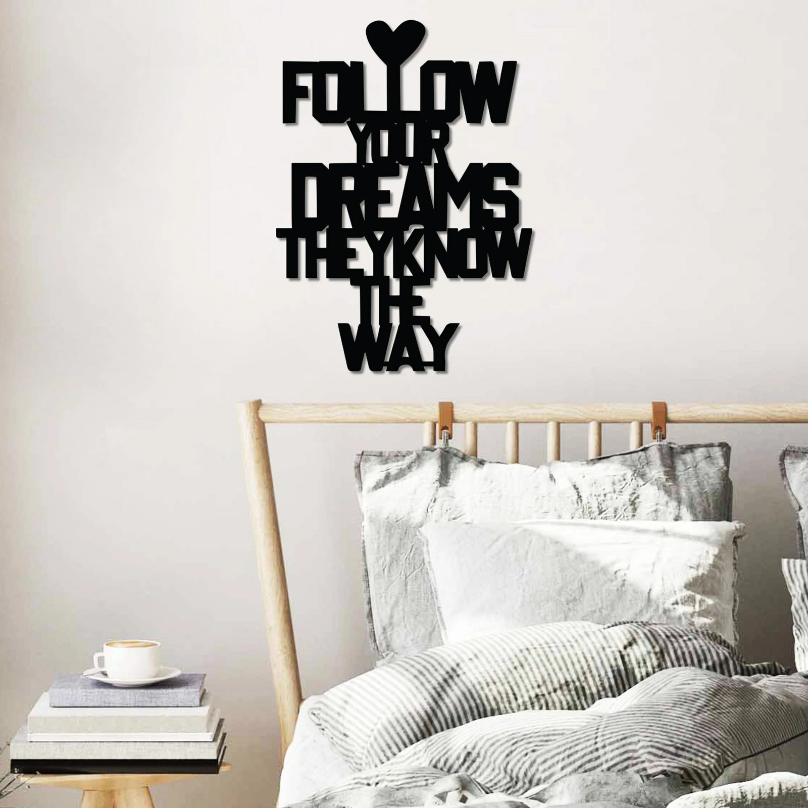 Aksesor dekorativ metalik për mur, Wallity, Dreams Way, ngjyrë e zezë, 40x54cm