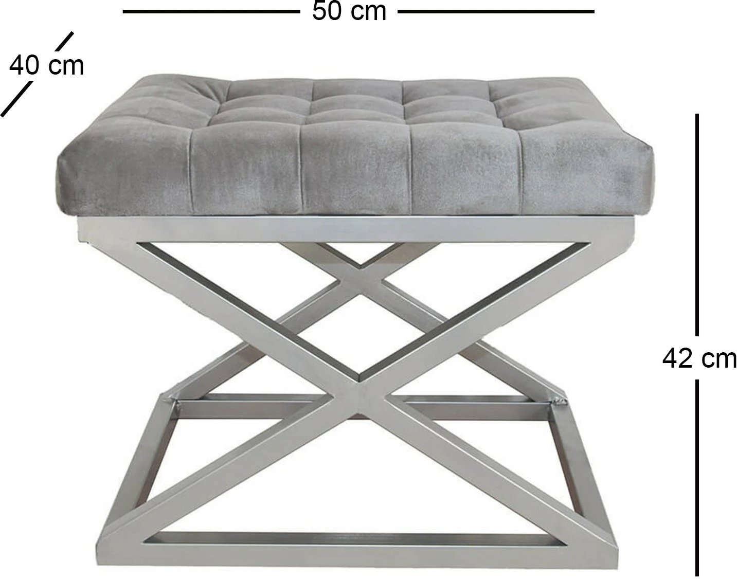 Puf Atelier del Sofa, kapraz, argjend dhe gri