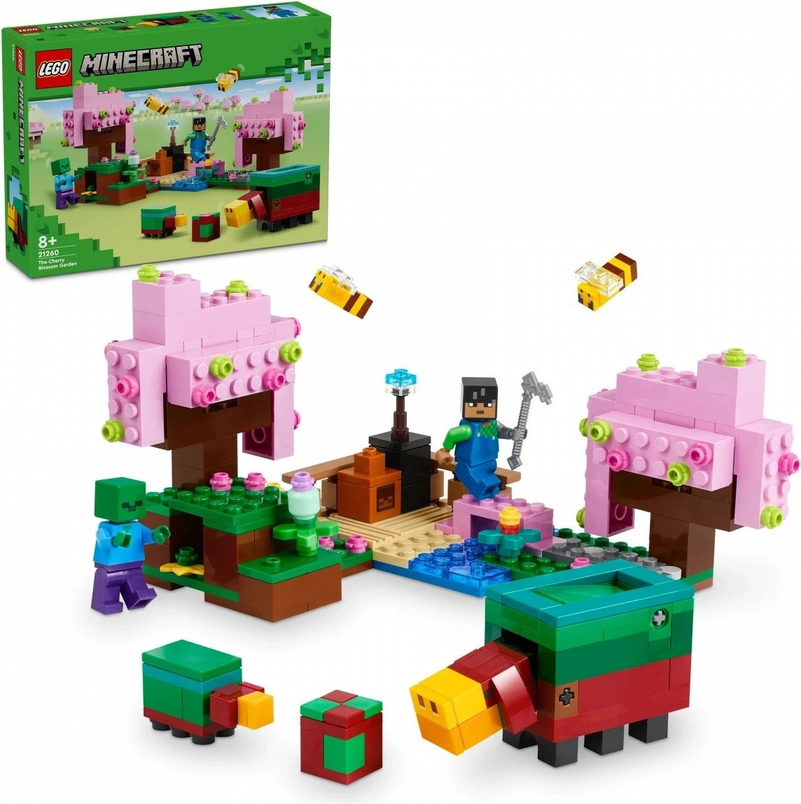 Set LEGO Minecraft Cherry Blossom Garden 21260, 304 pjesë, plastikë, për fëmijë 8+