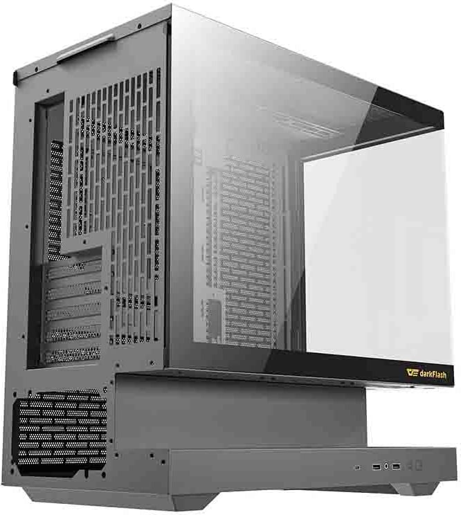 Kasë, Darkflash F1, midi tower M-ATX/ITX, panel xhami i kalitur, 6 ventilatorë ARGB, e zezë, set