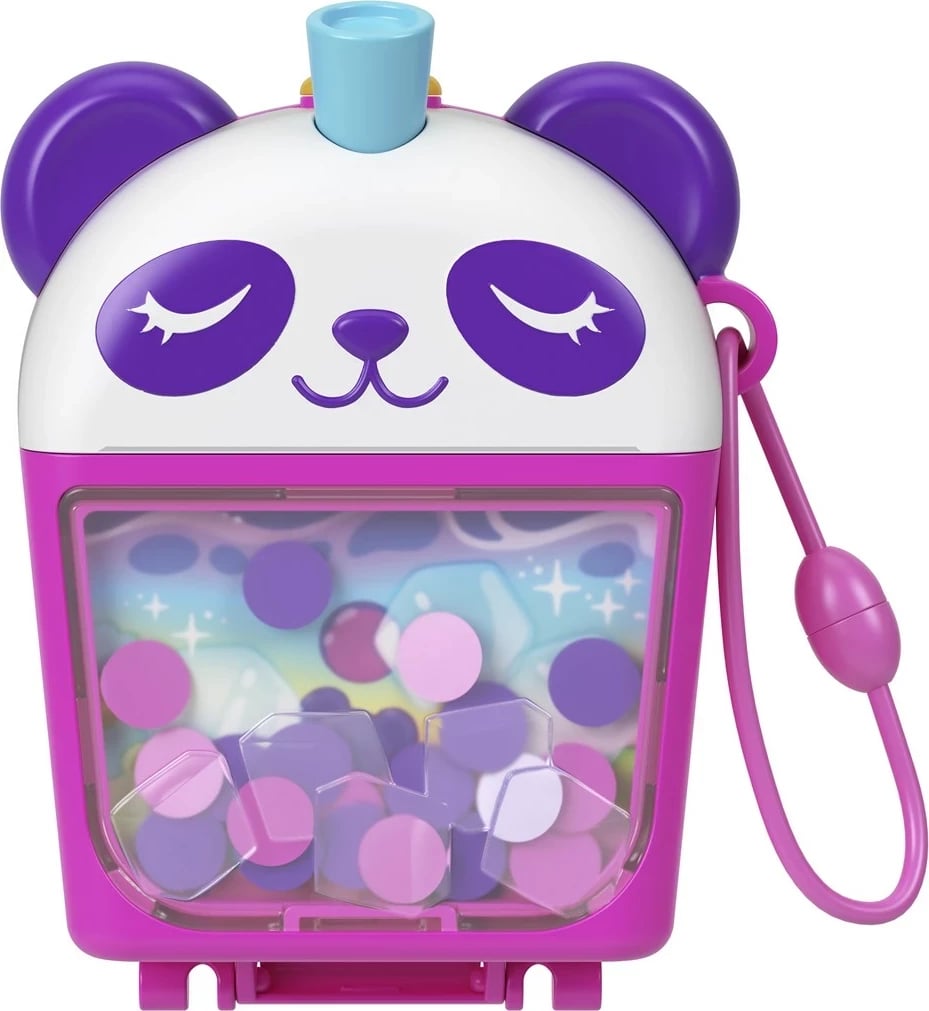 Set lodrash Polly Pocket Bubble Tea Panda Compact me 2 kukulla të vogla dhe panda, shumëngjyrësh