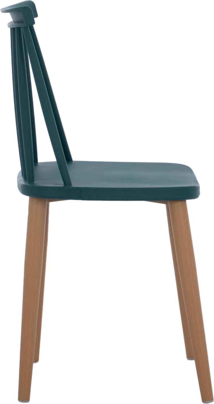 Karrige ngrënieje Vanessa blu me këmbë metalike 43x41x82,5 cm., set prej 4 copë