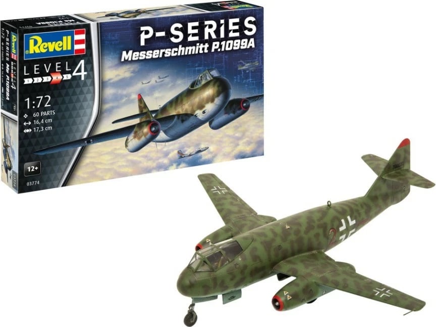 Model aeroplani plastik Revell Messerschmitt P.1099A 1:72, 60 pjesë