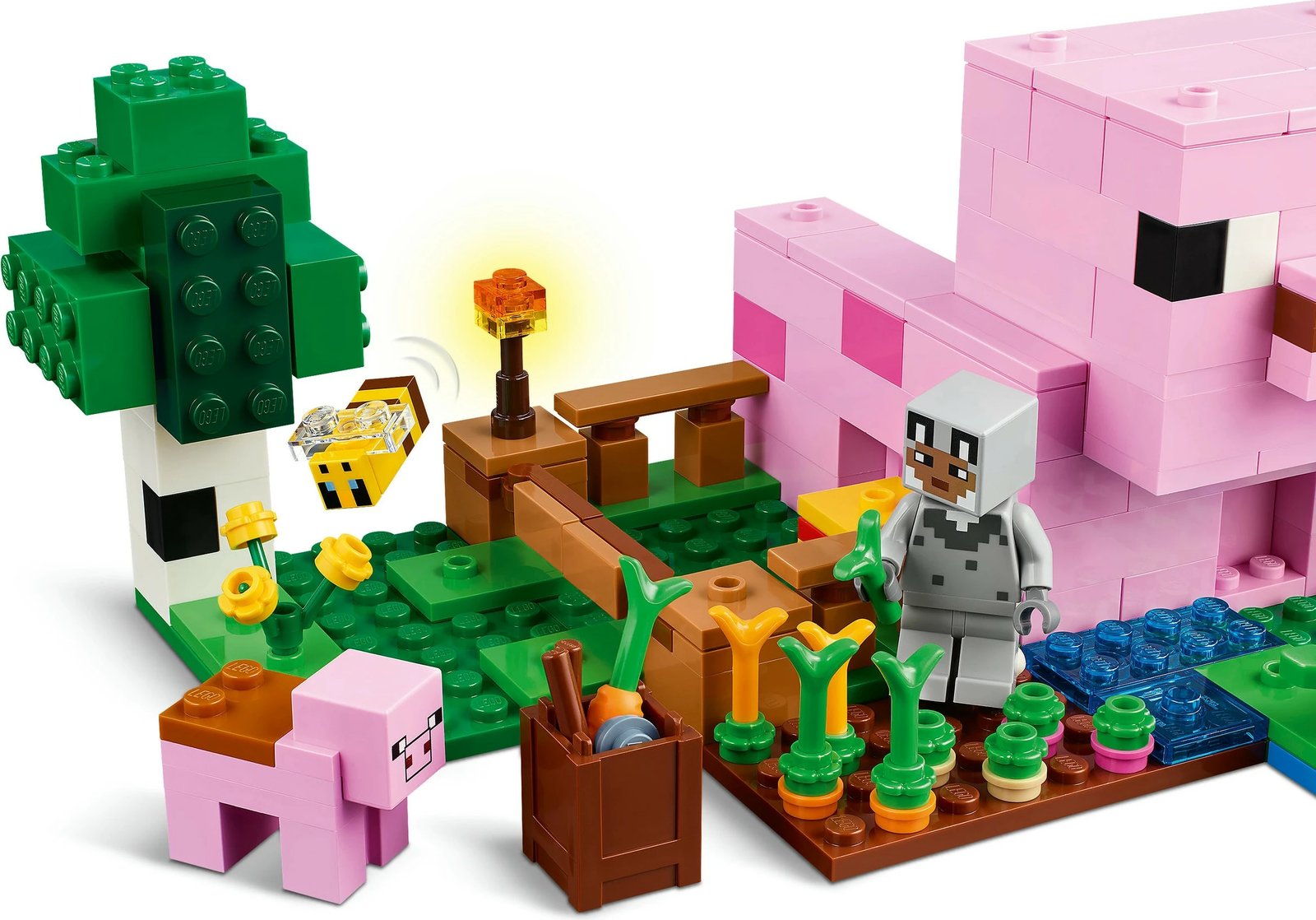 Set ndërtimi LEGO Minecraft 21268 Das Babyschwein-Haus 238 pjesë, multikolor