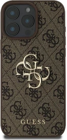 Mbështjellës Guess për iPhone 16 Pro Max 6.9, 4G Big Logo, hardcase TPU/PC/eko-lëkurë, kafe