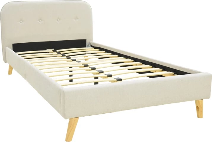 Krevat LumiLux, material stof, ngjyrë bezhë, 100x200cm