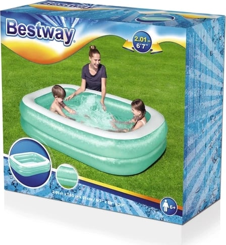 Bestway Rectangle Family Paddling Pool (6.7ft) (Styles Vary)