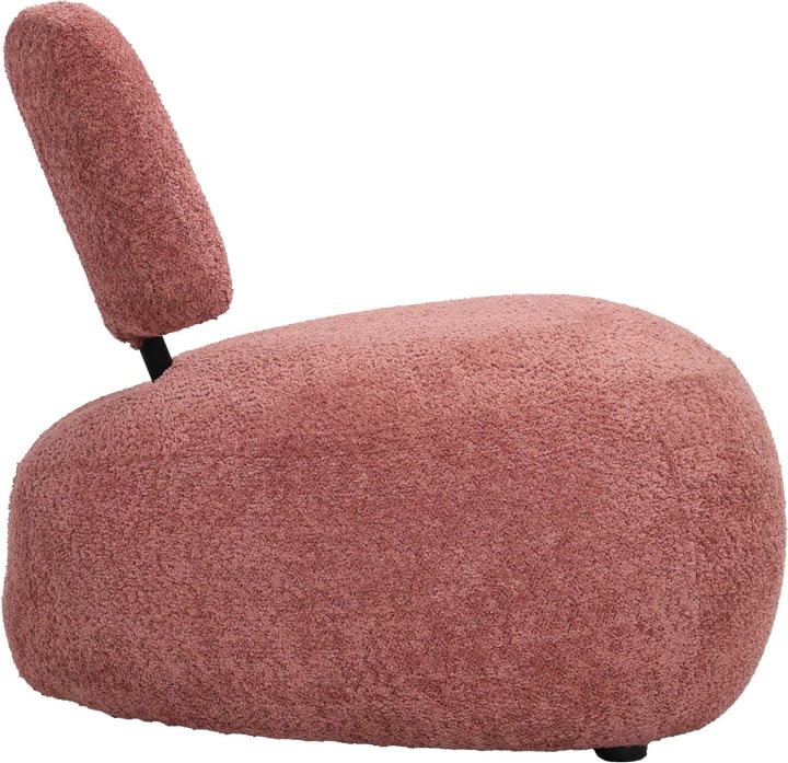 Fotel Stonie, stofë bouclé, ngjyrë mollë e kalbur, 67x73x67cm