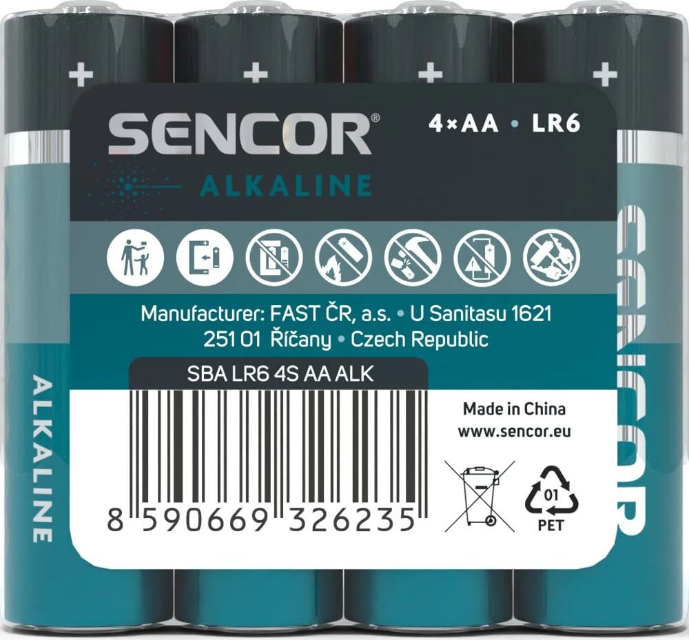 Bateri Sencor SBA LR6 4S AA Alk, 4 copë