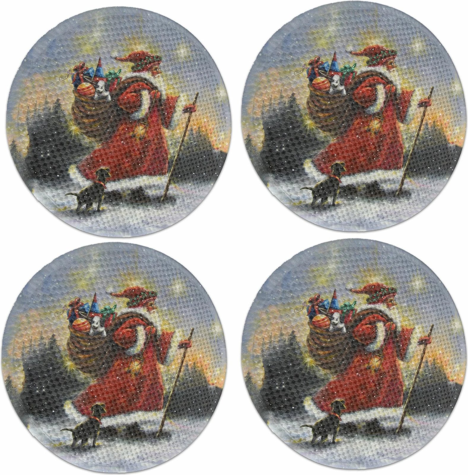 Set nënshtruesish tavoline Hermia Concept, shumëngjyrësh, 4 copë, 37cm