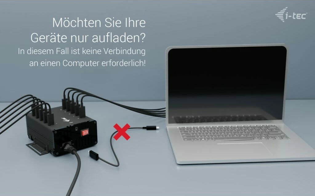 HUB USB-C I-Tec, 10 porta, 15W për portë, Plug & Play, i zi