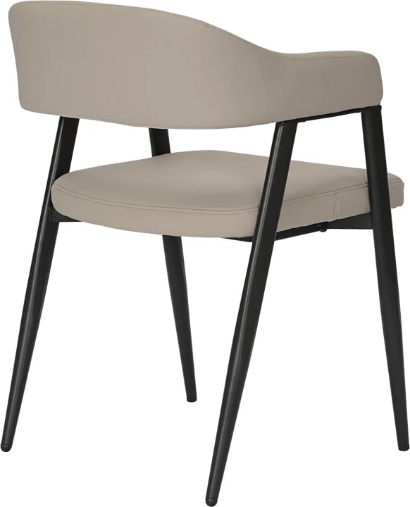 Karrige e ulët Sezan, lëkurë PU, ngjyrë gri-bezhë, 56x55x78cm