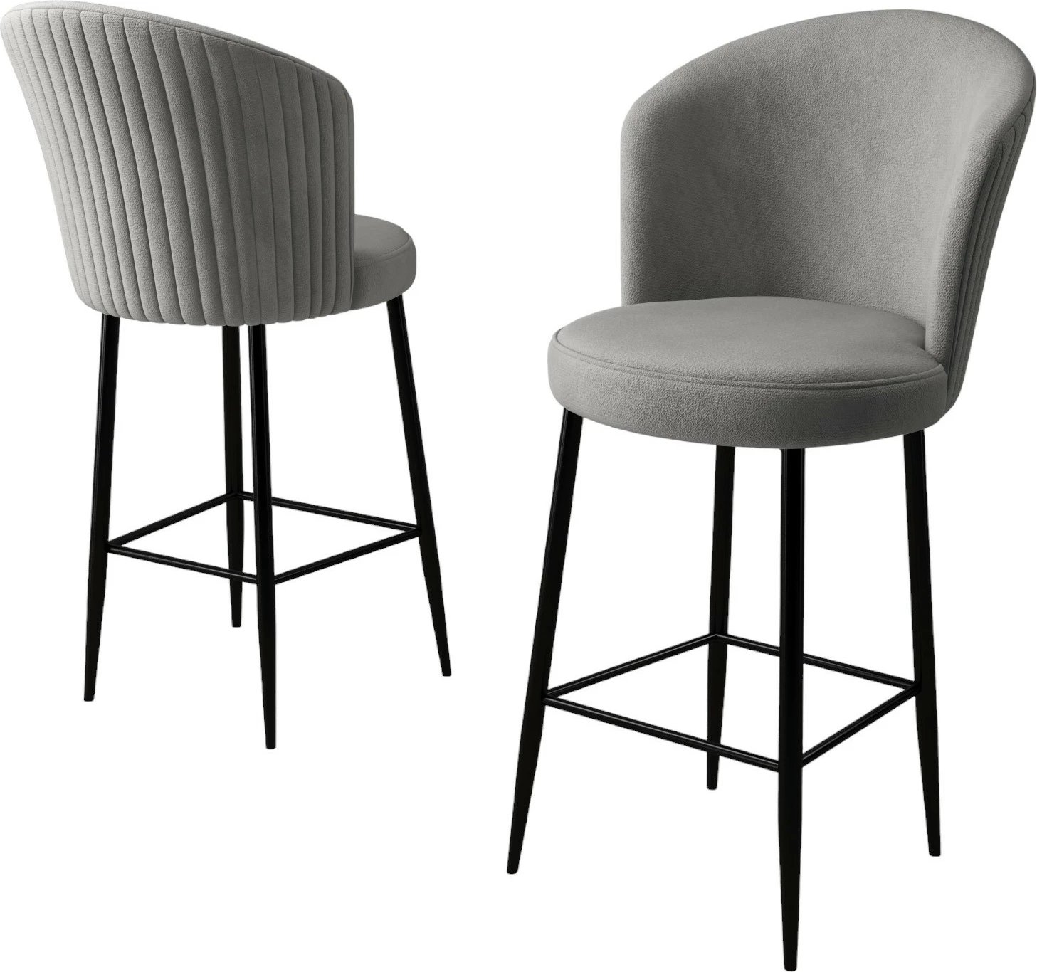 Set karrigesh për bar (4 copë), Hanah Home, Alte, gri, e zezë