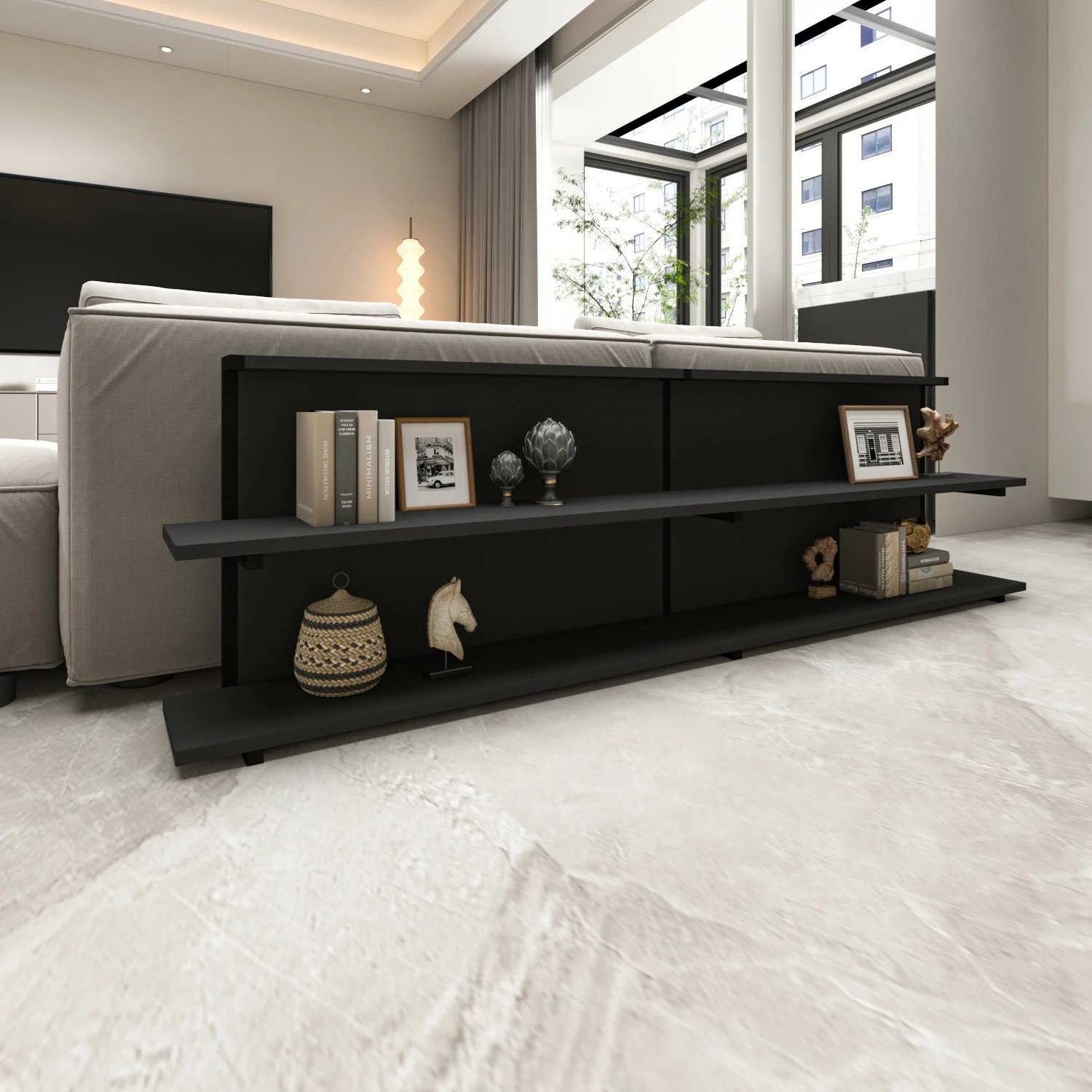 Tavolinë anësore Skye Decor, ngjyrë antracit, Mela