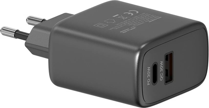 Karikues rrjeti Savio LA-06/B, 30W, Quick Charge 3.0, Power Delivery 3.0, 2 porta, i zi